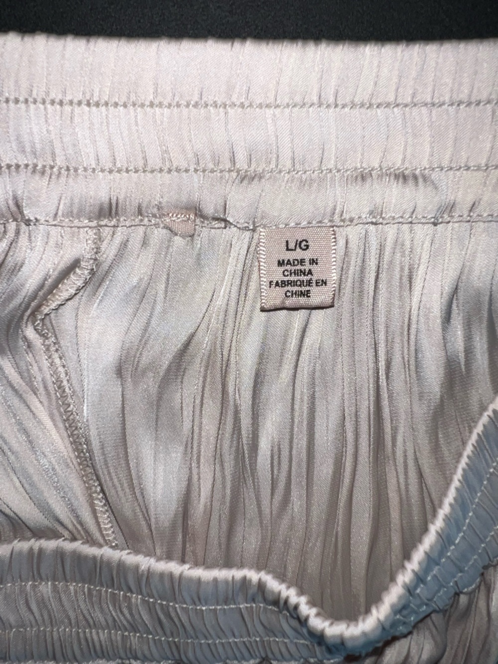 Philosophy Republic Clothing Beige Pleated Crinkle Midi Skirt L Elastic Waist - Picture 3 of 6
